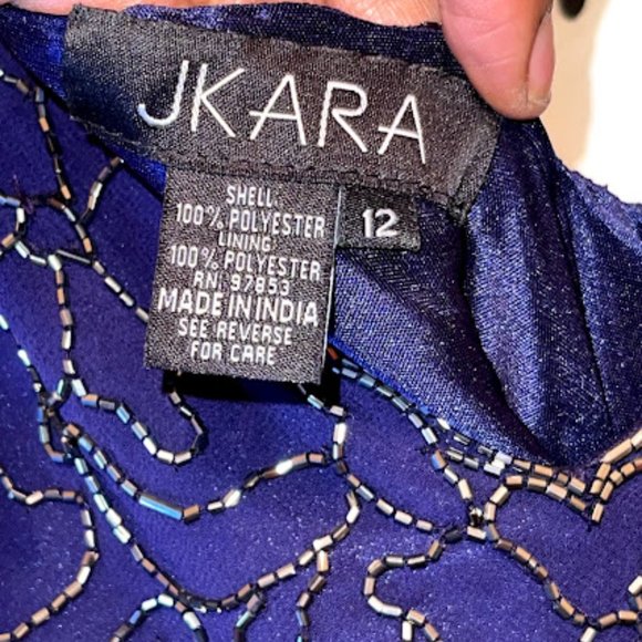 Women's Jkara Gown Blue Dress with embellishments - Picture 2 of 7